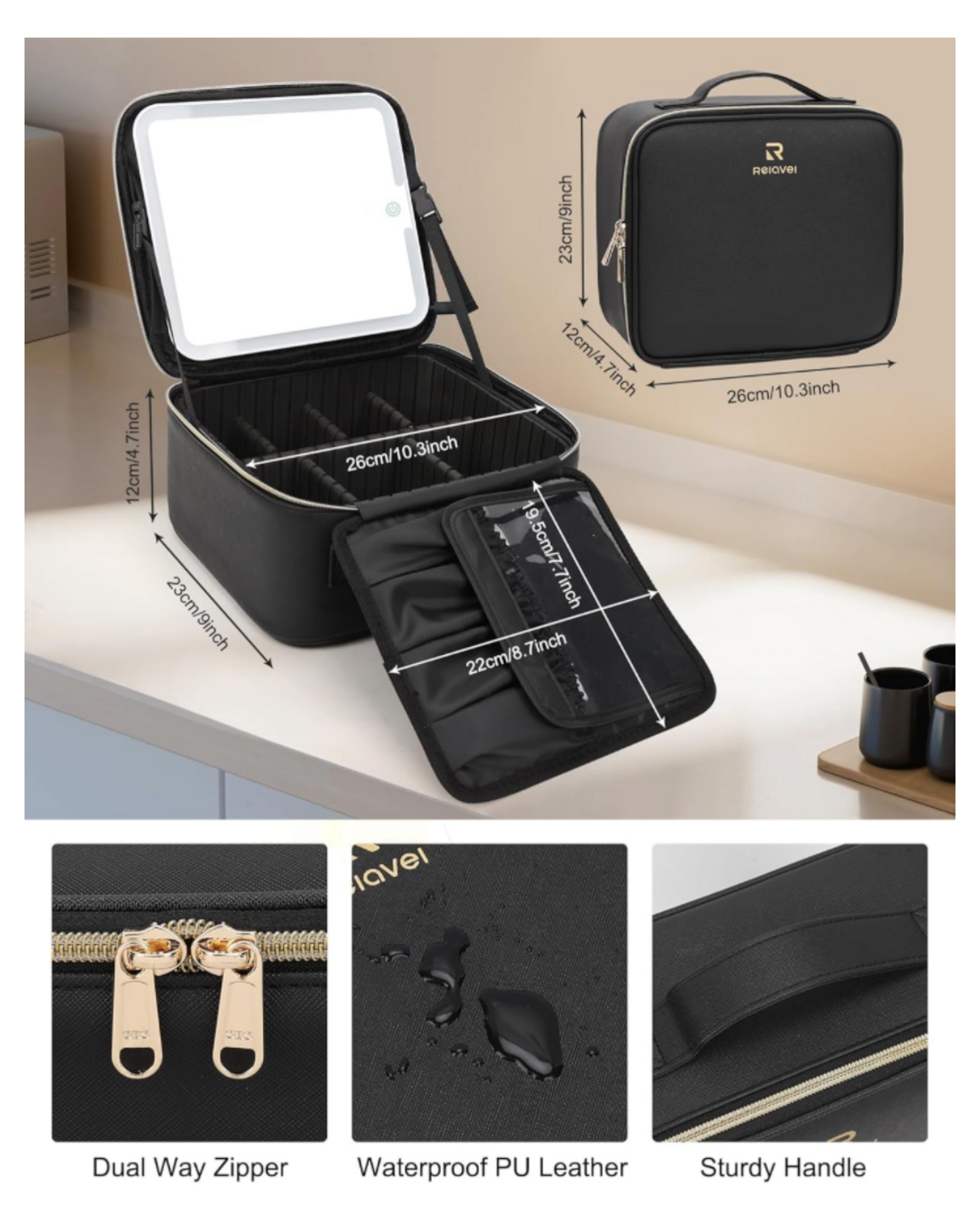 Maleta de Maquillaje S. Espejo led