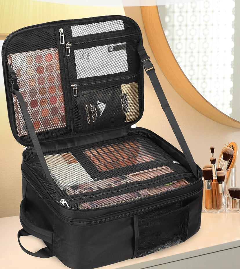 Morral de maquillaje profesional doble capa
